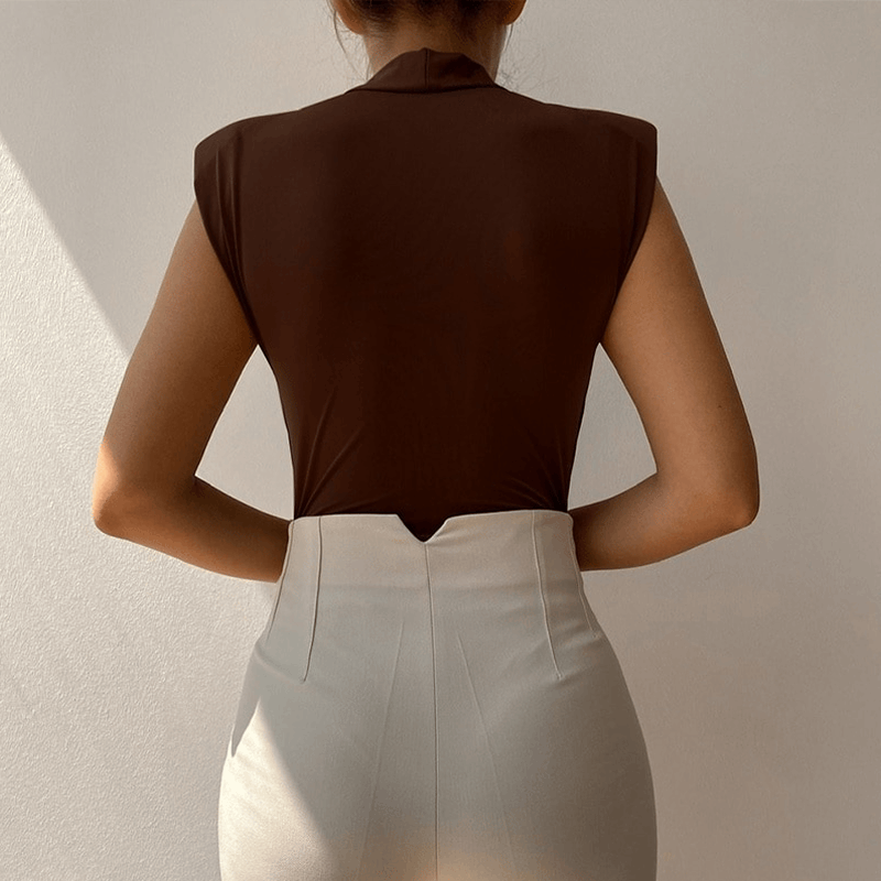 CLOVER V-NECK PLEATED BODYSUIT