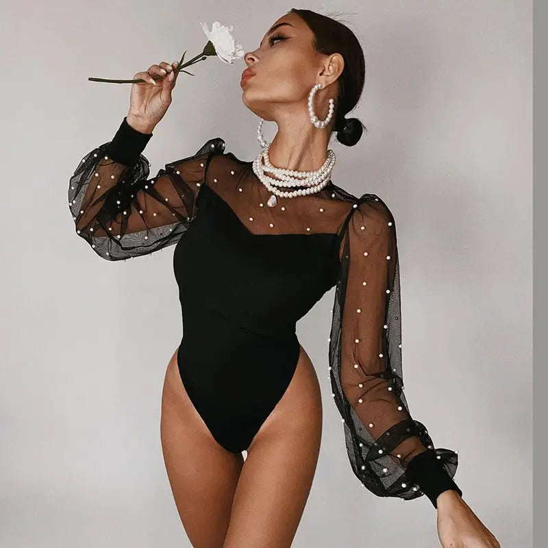 NAOMI MESH SLEEVE BODYSUIT